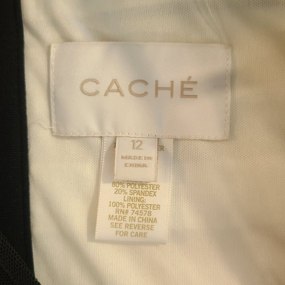 Cache Black White Colorblock Croc Embossed Dress … - image 4